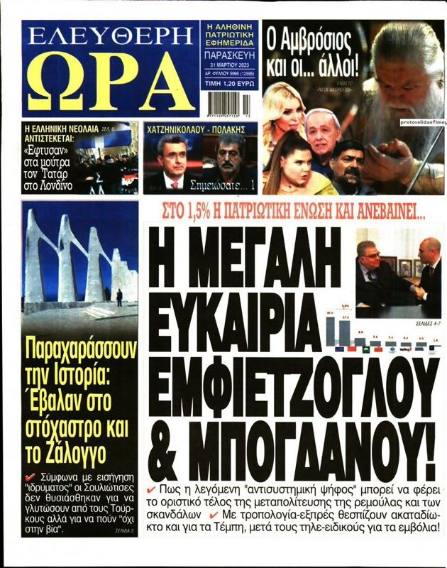 Πρωτοσέλιδο Ελεύθερη Ώρα