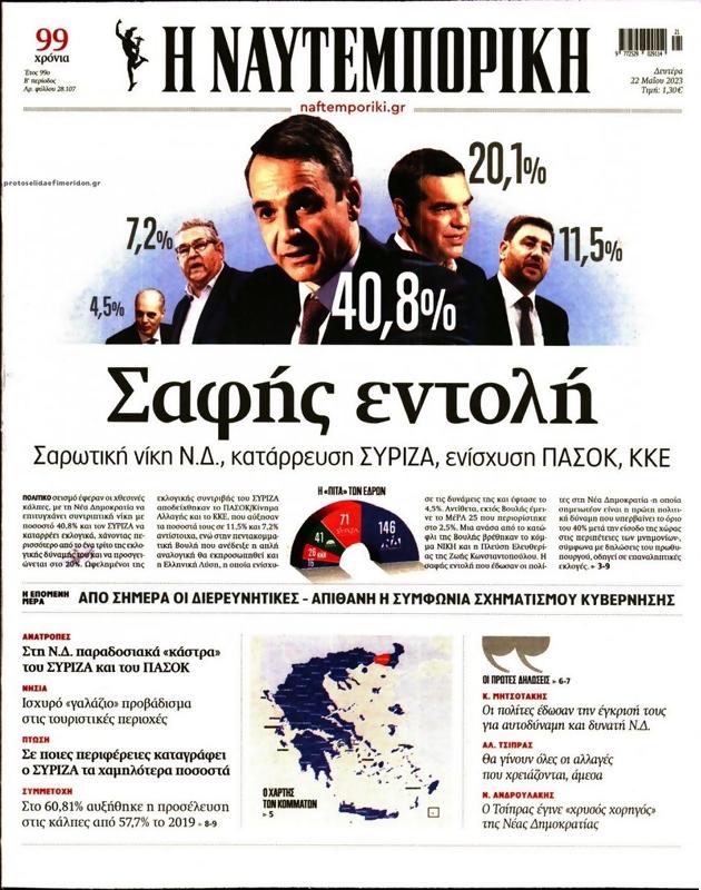 Πρωτοσέλιδο Ναυτεμπορική