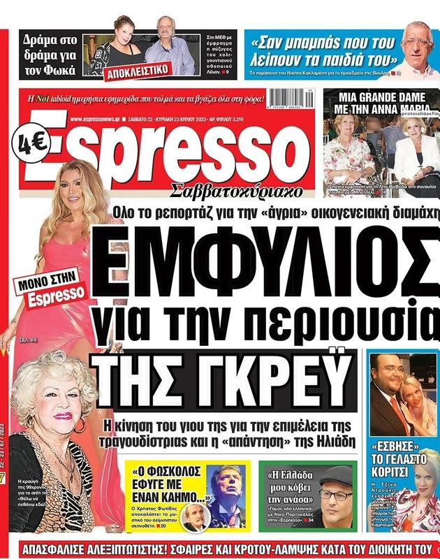 Πρωτοσέλιδο Espresso