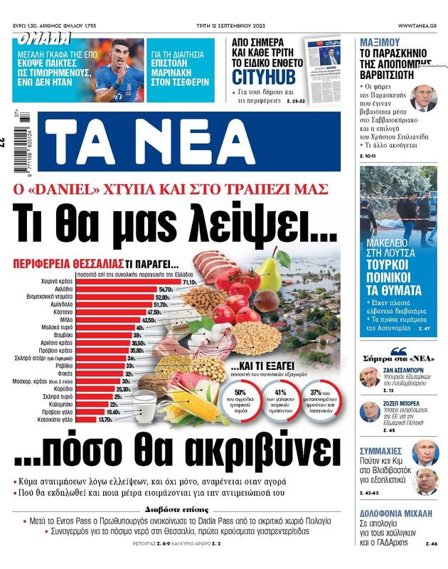Πρωτοσέλιδο Τα Νέα