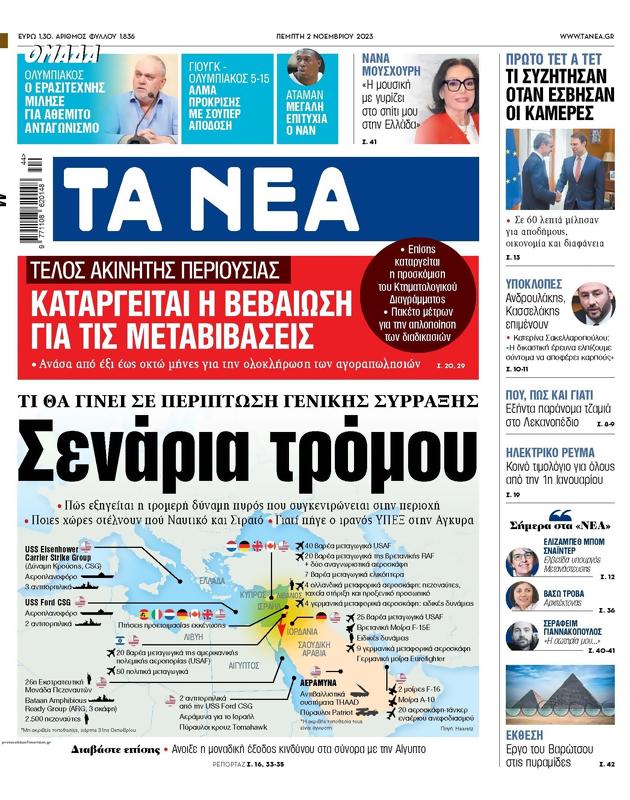 Πρωτοσέλιδο Τα Νέα