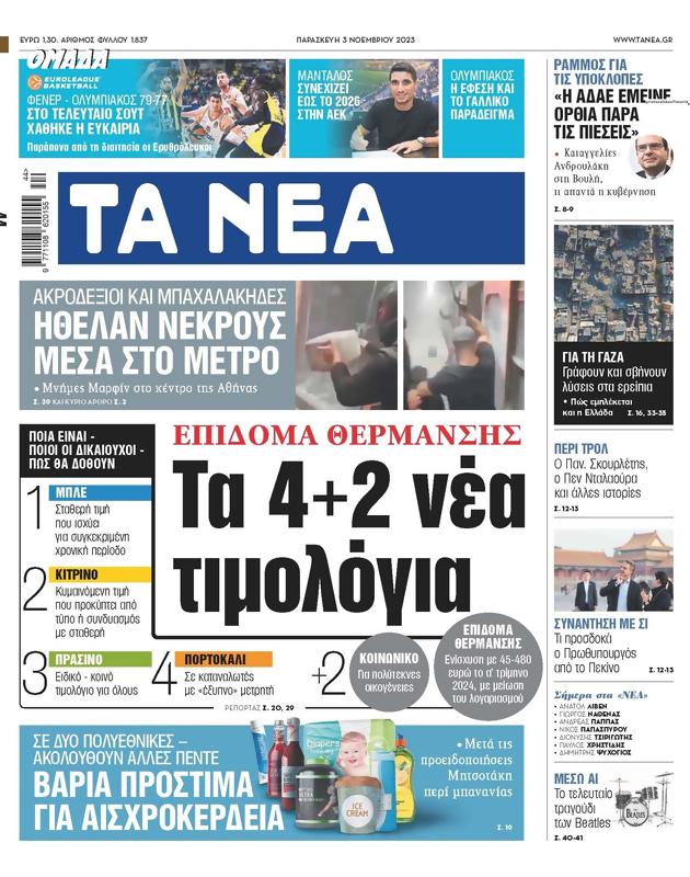 Πρωτοσέλιδο Τα Νέα