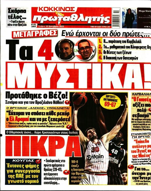 Πρωτοσέλιδο Πρωταθλητής