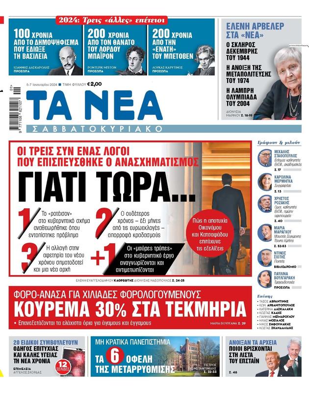 Πρωτοσέλιδο Τα Νέα