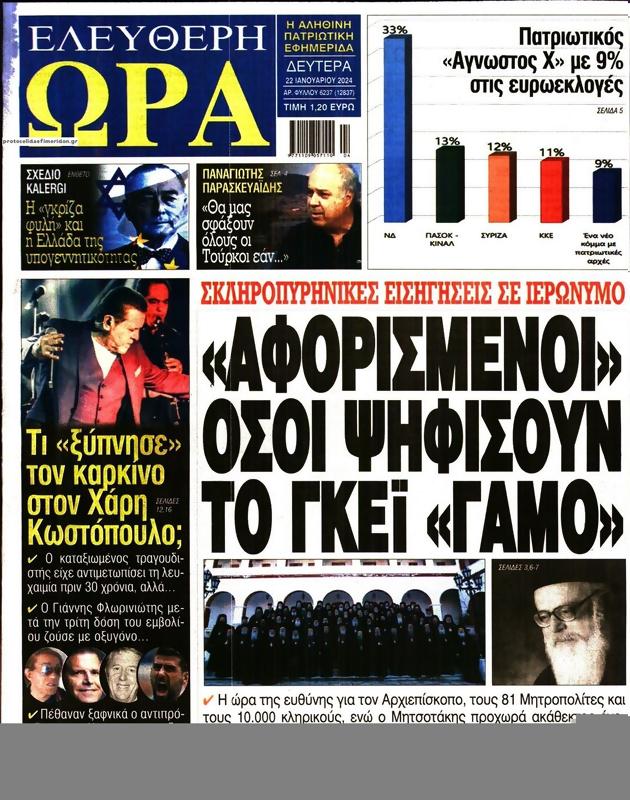 Πρωτοσέλιδο Ελεύθερη Ώρα