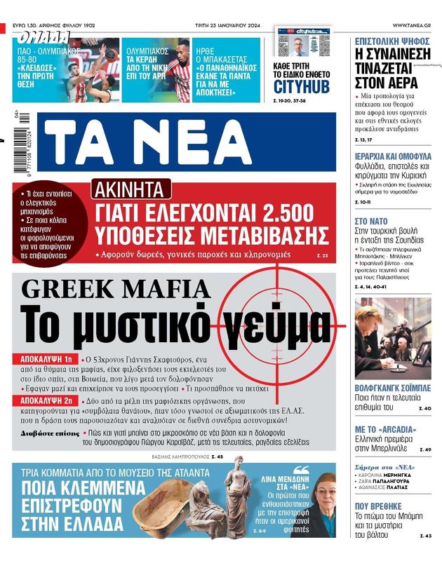 Πρωτοσέλιδο Τα Νέα