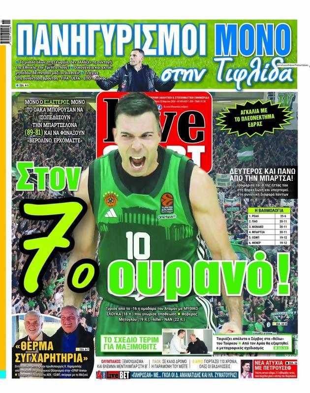 Πρωτοσέλιδο LiveSport