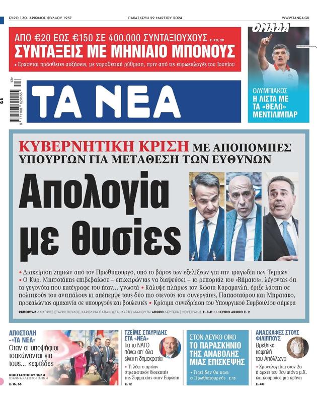 Πρωτοσέλιδο Τα Νέα