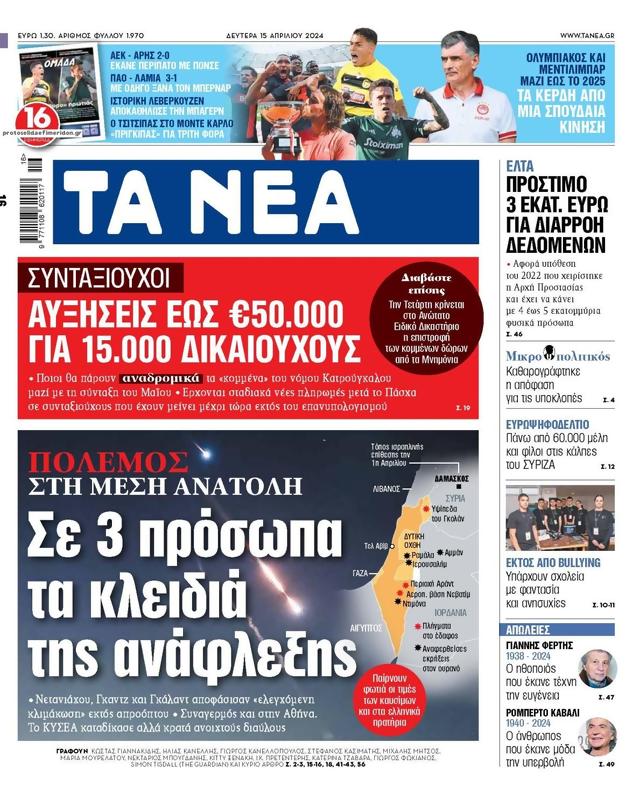 Πρωτοσέλιδο Τα Νέα