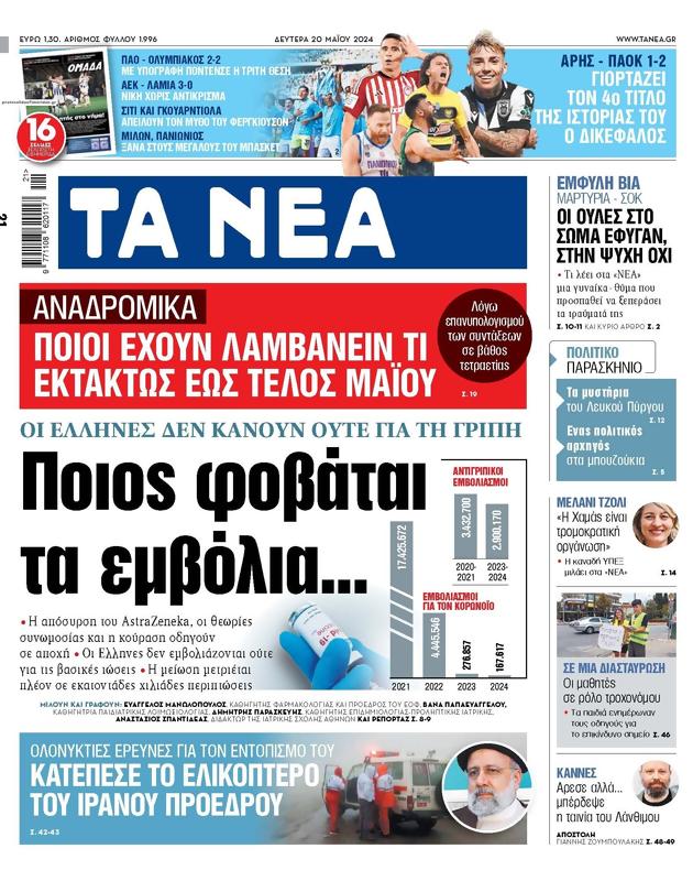 Πρωτοσέλιδο Τα Νέα