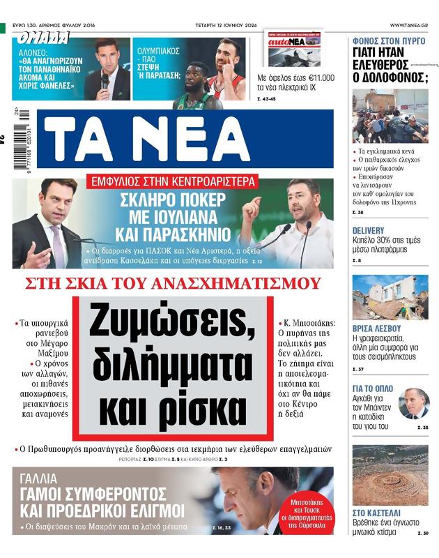 Πρωτοσέλιδο Τα Νέα