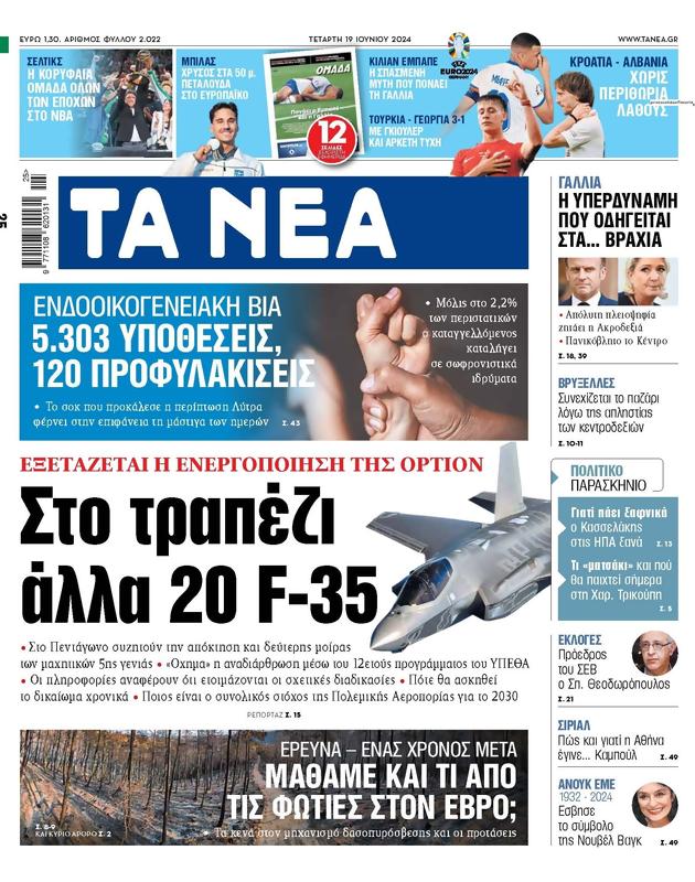 Πρωτοσέλιδο Τα Νέα