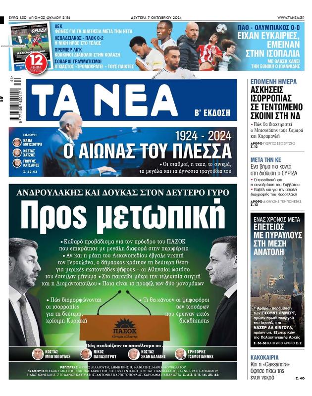 Πρωτοσέλιδο Τα Νέα