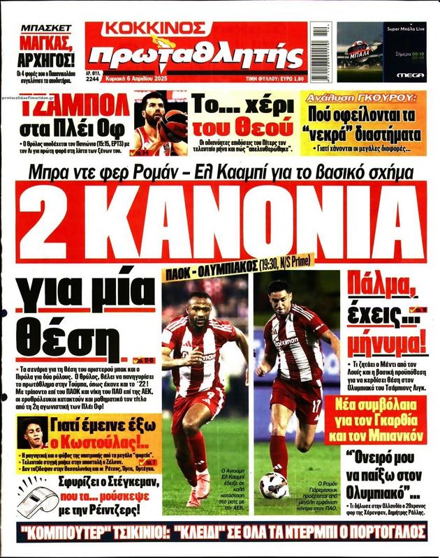 Πρωτοσέλιδο Πρωταθλητής