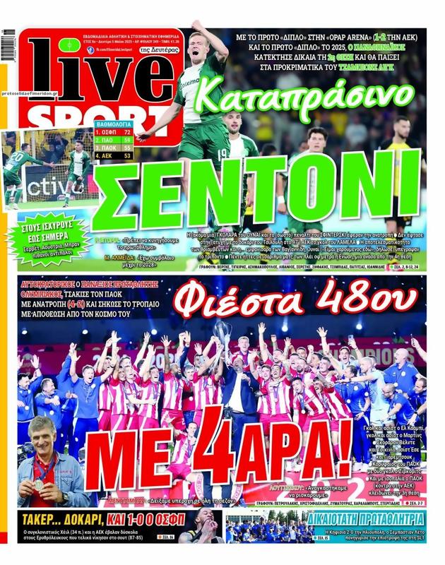 Πρωτοσέλιδο LiveSport
