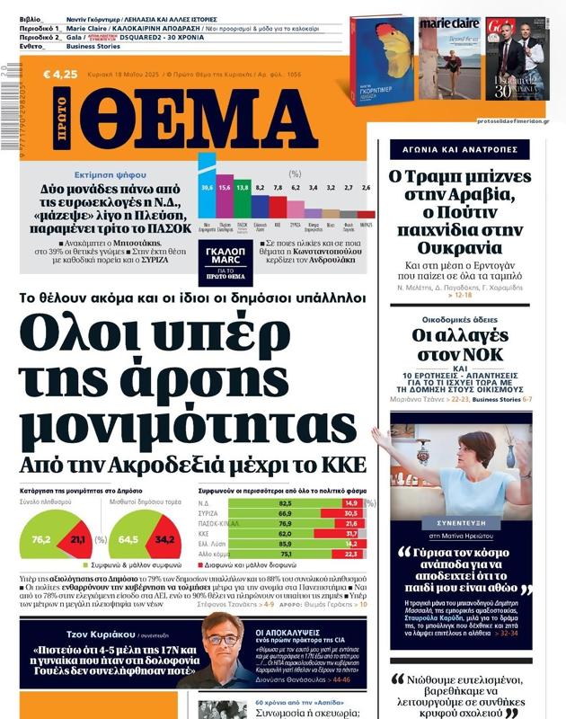 Πρωτοσέλιδο Πρώτο Θέμα