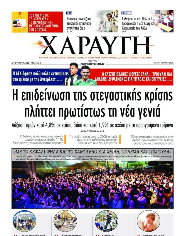 Πρωτοσέλιδο Αυγή
